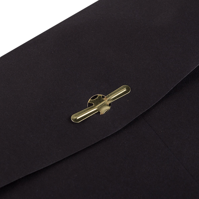 Smooth Midnight Black24lb 9 x 12 Open End Envelopes with Clasp