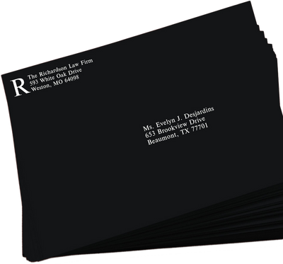 Smooth Midnight Black24lb 9 x 12 Open End Envelopes with Clasp