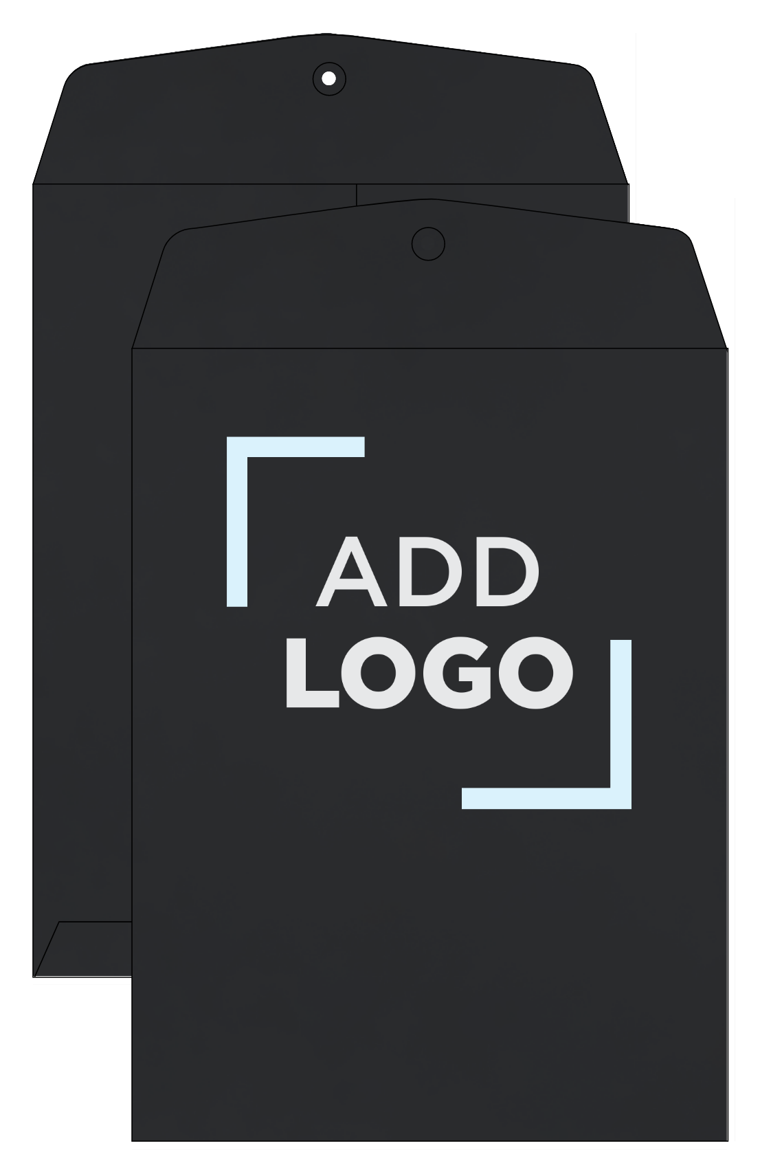 Smooth Midnight Black24lb 9 x 12 Open End Envelopes with Clasp