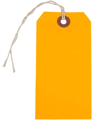 Neon Orange Medium Gift Tags (4 1/4 x 2 3/8) - 10 Pack