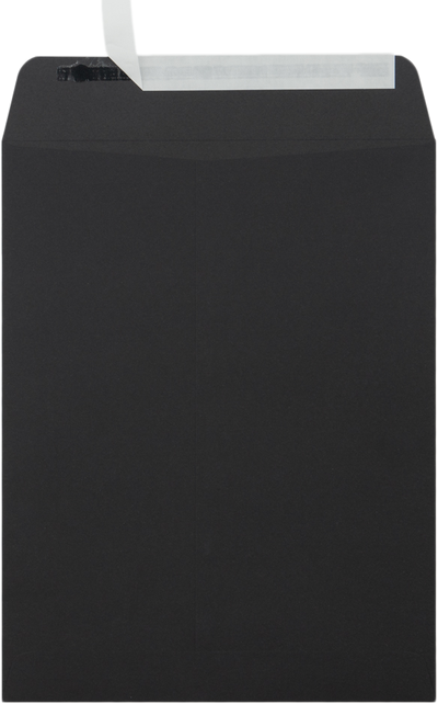 Smooth Midnight Black 32lb 8 3/4 x 11 1/4 Open End Envelopes with Peel & Seal