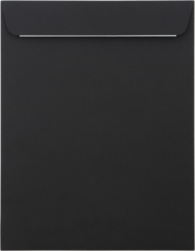 Smooth Midnight Black 32lb 8 3/4 x 11 1/4 Open End Envelopes with Peel & Seal