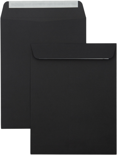 Smooth Midnight Black 32lb 8 3/4 x 11 1/4 Open End Envelopes with Peel & Seal