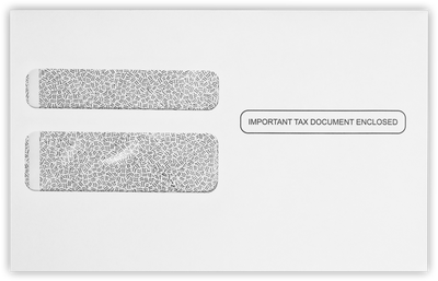 White with Security Tint 24lb W-2 /1099 Double Window Envelopes (5 3/4 x 9 1/4)