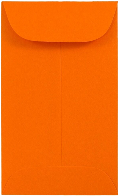 Mandarin Orange 32lb #3 Coin Envelopes (2 1/2 x 4 1/4)