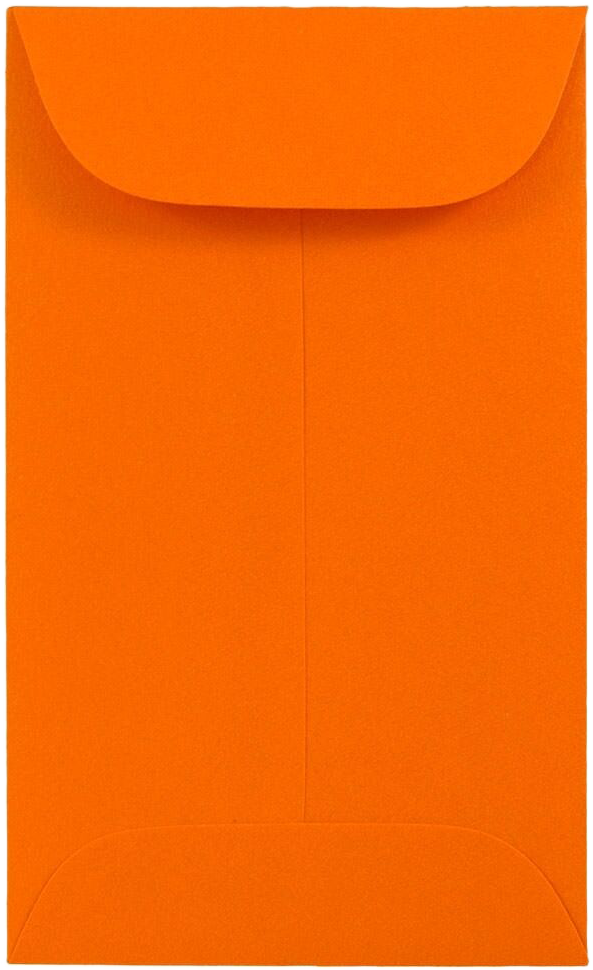 Mandarin Orange 32lb #3 Coin Envelopes (2 1/2 x 4 1/4)