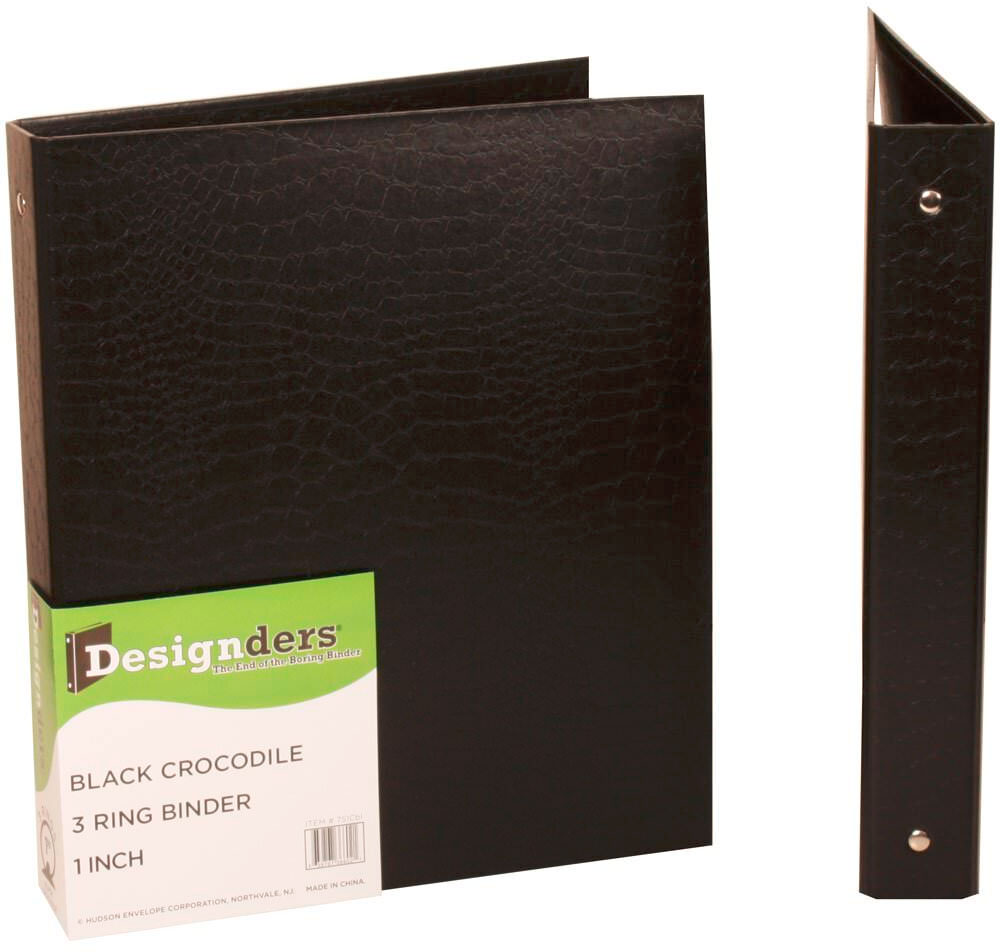 Black Crocodile Texture 1 Inch Binder