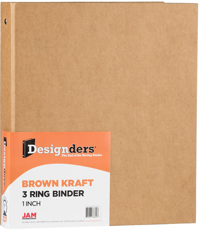 Brown Kraft 1 Inch 3-Ring Binder