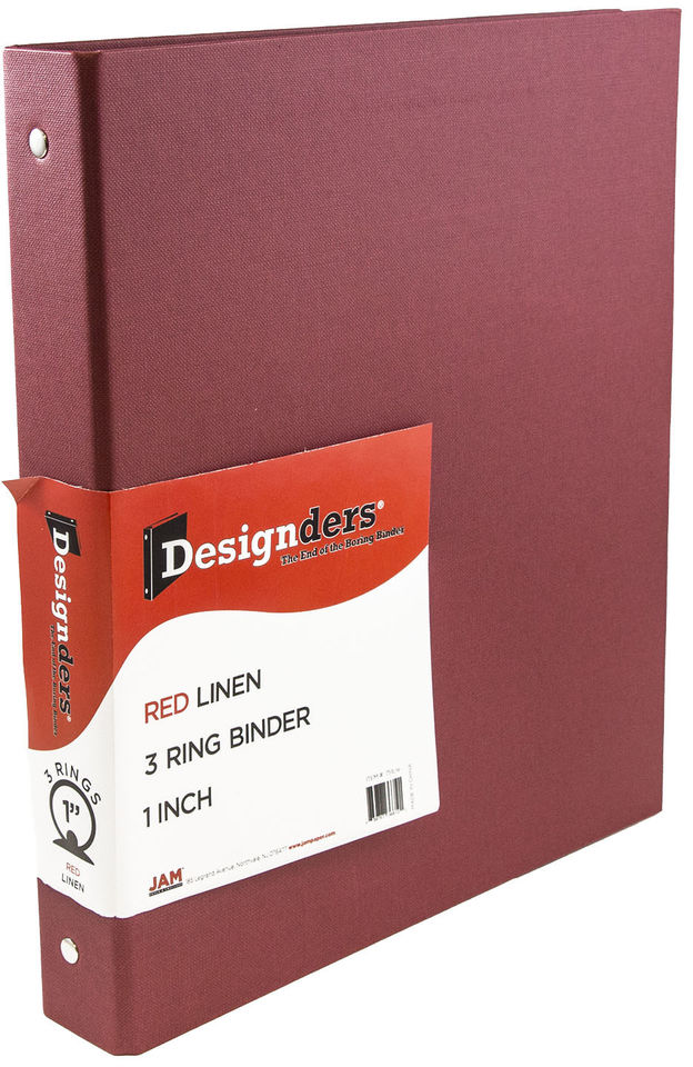 Red Linen 1 Inch 3-Ring Binder
