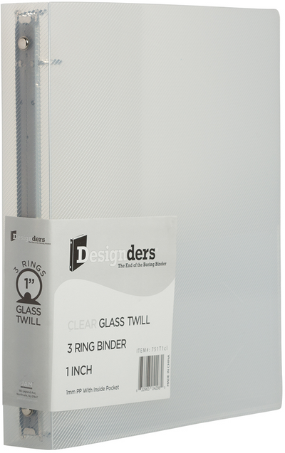 Clear Plastic 1 Inch 3-Ring Binder