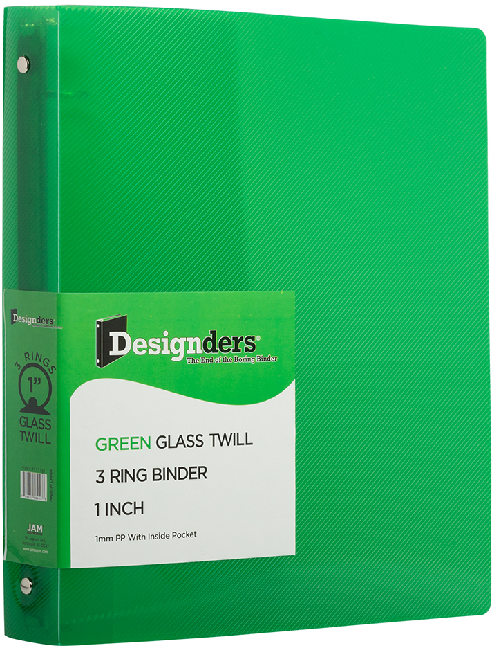 Green Plastic 1 Inch 3-Ring Binder