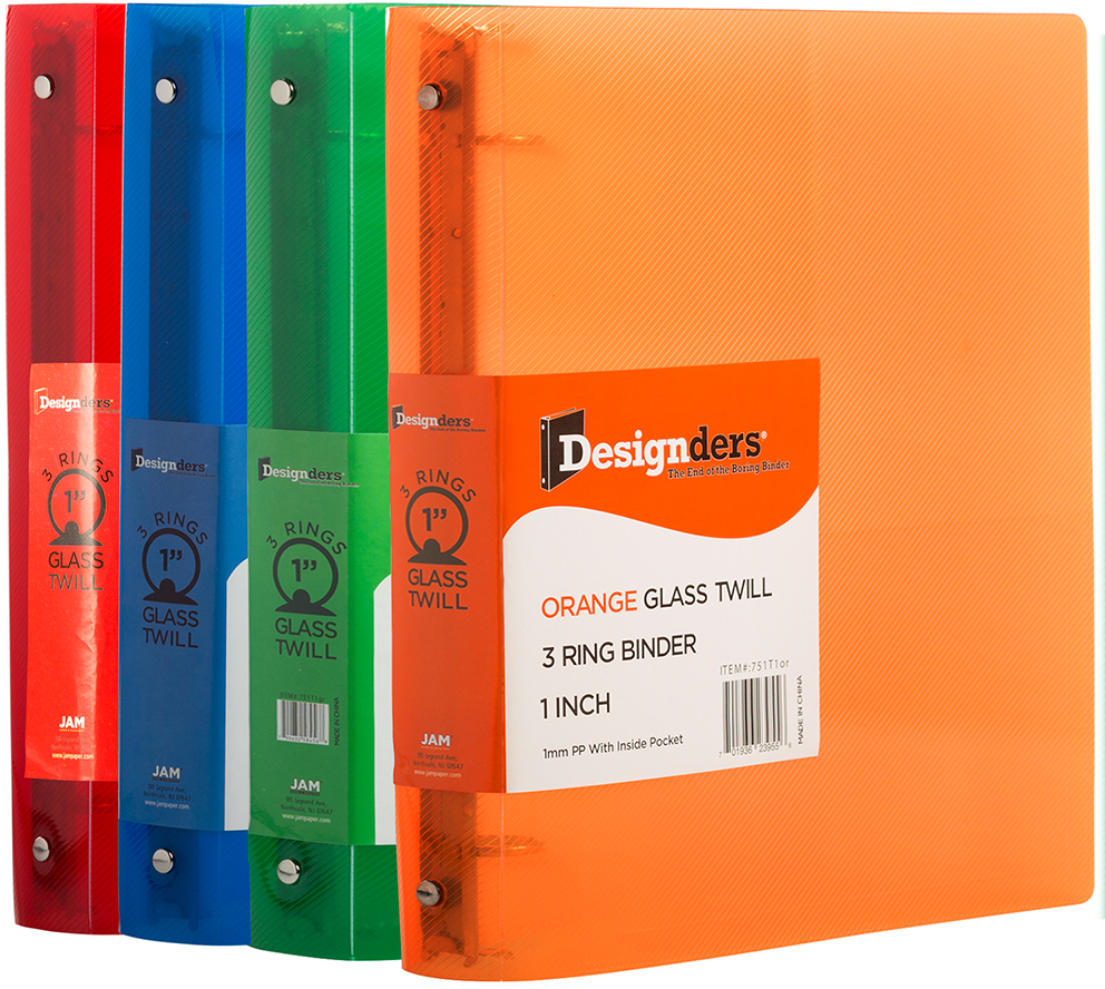 Assorted Plastic 1 Inch Binder - 4 Pack
