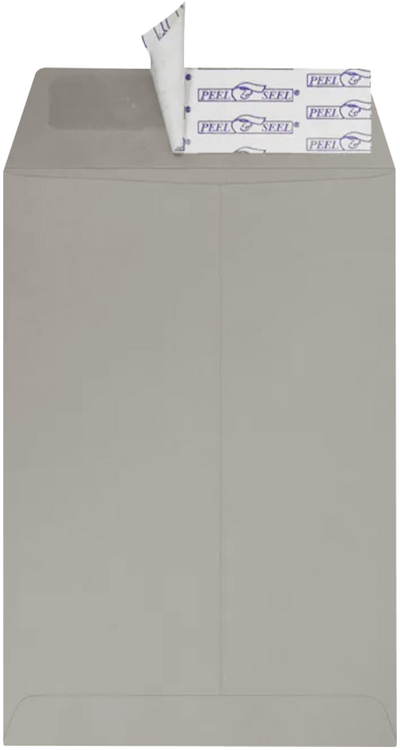 Pastel Gray 24lb 6 1/2 x 9 1/2 Open End Envelopes with Peel & Seal