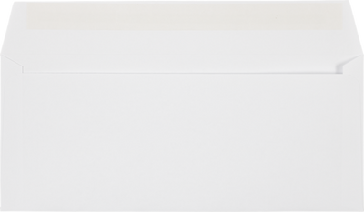 White 24lb #10 Square Flap Envelopes (4 1/8 x 9 1/2) with Peel & Seal