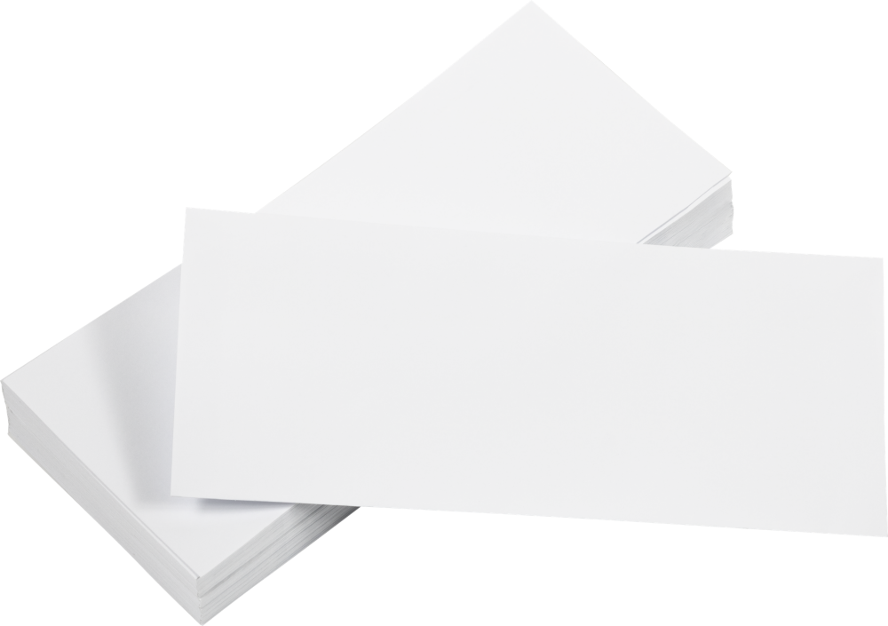 White 24lb #10 Square Flap Envelopes (4 1/8 x 9 1/2) with Peel & Seal