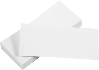 White 24lb #10 Square Flap Envelopes (4 1/8 x 9 1/2) with Peel & Seal
