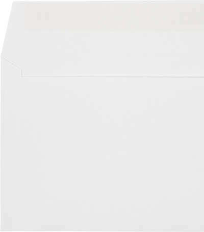 White 24lb #10 Square Flap Envelopes (4 1/8 x 9 1/2) with Peel & Seal