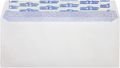 White with Security Tint 24lb #10 Square Flap Envelopes (4 1/8 x 9 1/2) with Peel & Seal
