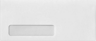 White Machine Insertable 24lb #10 Window Envelopes (4 1/8 x 9 1/2) with Peel & Seal