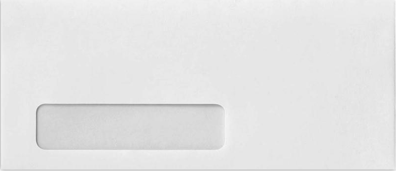 White Machine Insertable 24lb #10 Window Envelopes (4 1/8 x 9 1/2) with Peel & Seal
