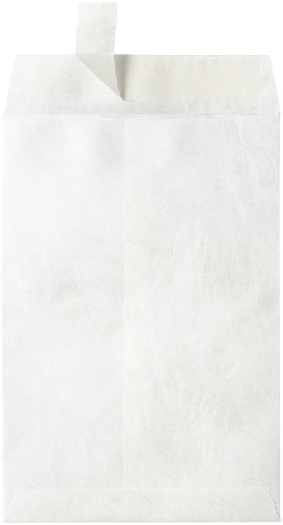 White Tyvek 14lb 6 1/2 x 9 1/2 Open End Envelopes with Peel & Seal