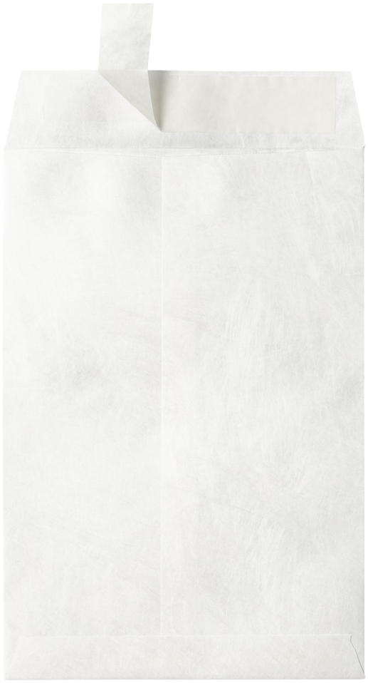 White Tyvek 14lb 6 1/2 x 9 1/2 Open End Envelopes with Peel & Seal