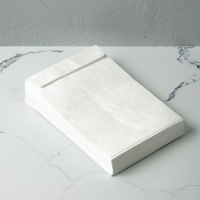 White Tyvek 14lb 6 1/2 x 9 1/2 Open End Envelopes with Peel & Seal