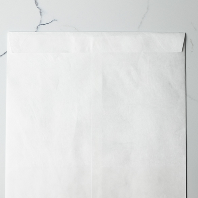 White Tyvek 14lb 11 1/2 x 14 1/2 Open End Envelopes with Peel & Seal