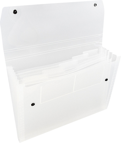 Clear with Snap Letter Size 6 Pocket Expanding Files (9 x 13)