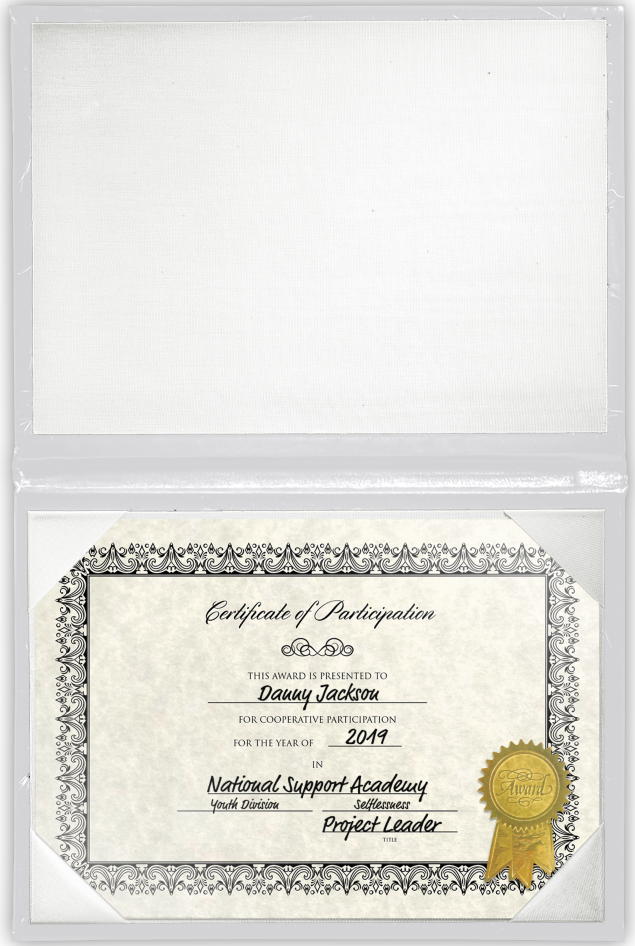 9 x 11 1/2 Landscape Padded Diploma Covers (Holds 8 1/2 x 11 Document) - White