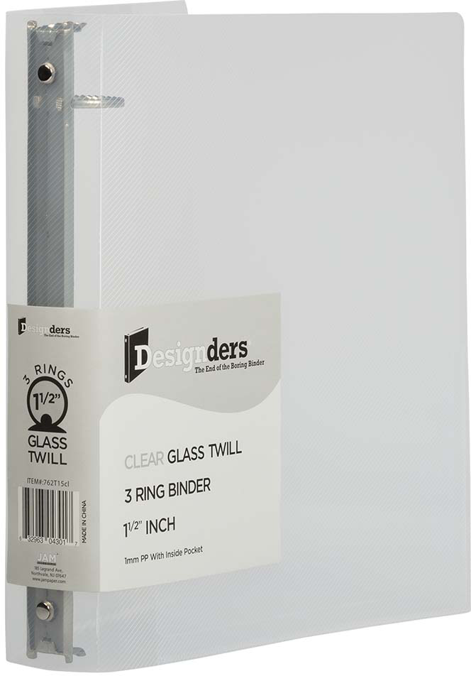 Clear Plastic 1 1/2 Inch 3-Ring Binder