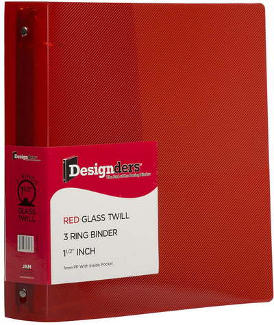 Red Plastic 1 1/2 Inch 3-Ring Binder