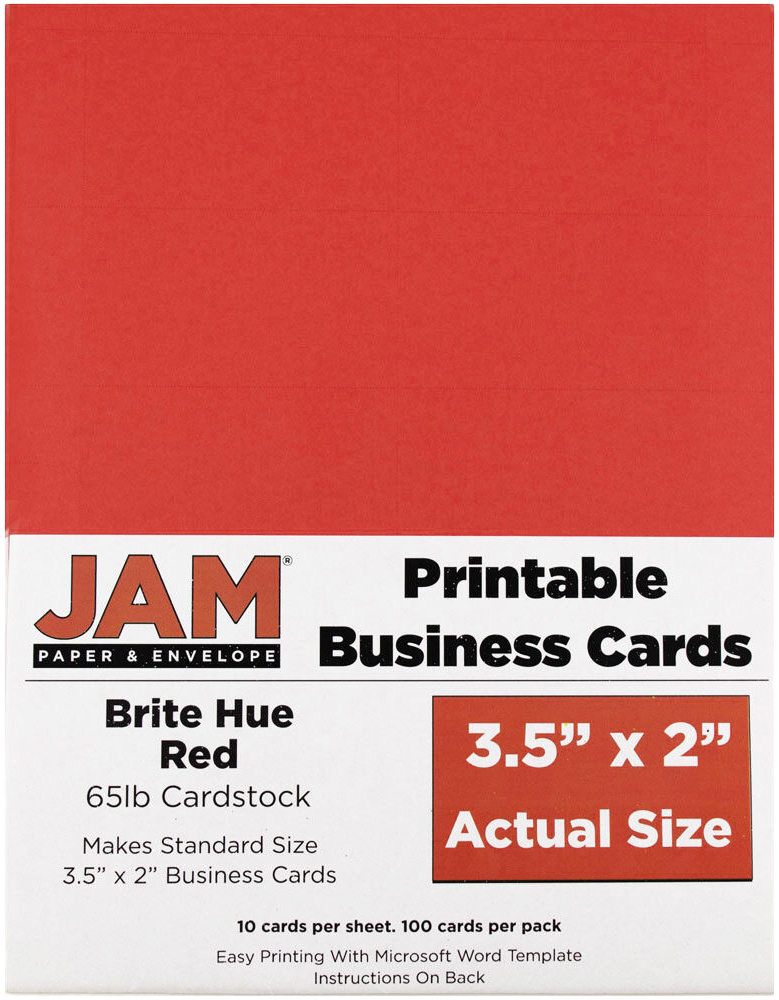 Bright Red Business Cards - 100 Pack