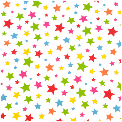 Rainbow Stars Cellophane Wrapping Paper (20 Sq Ft)