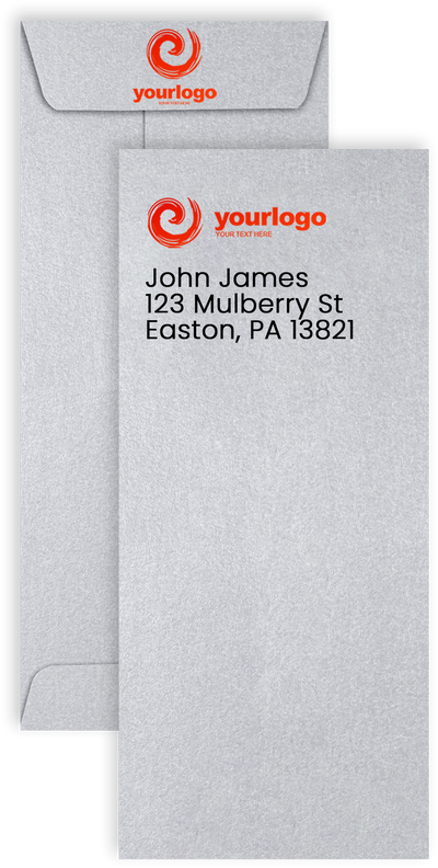 Silver Metallic 32lb #10 Policy Envelopes (4 1/8 x 9 1/2) with Peel & Seal