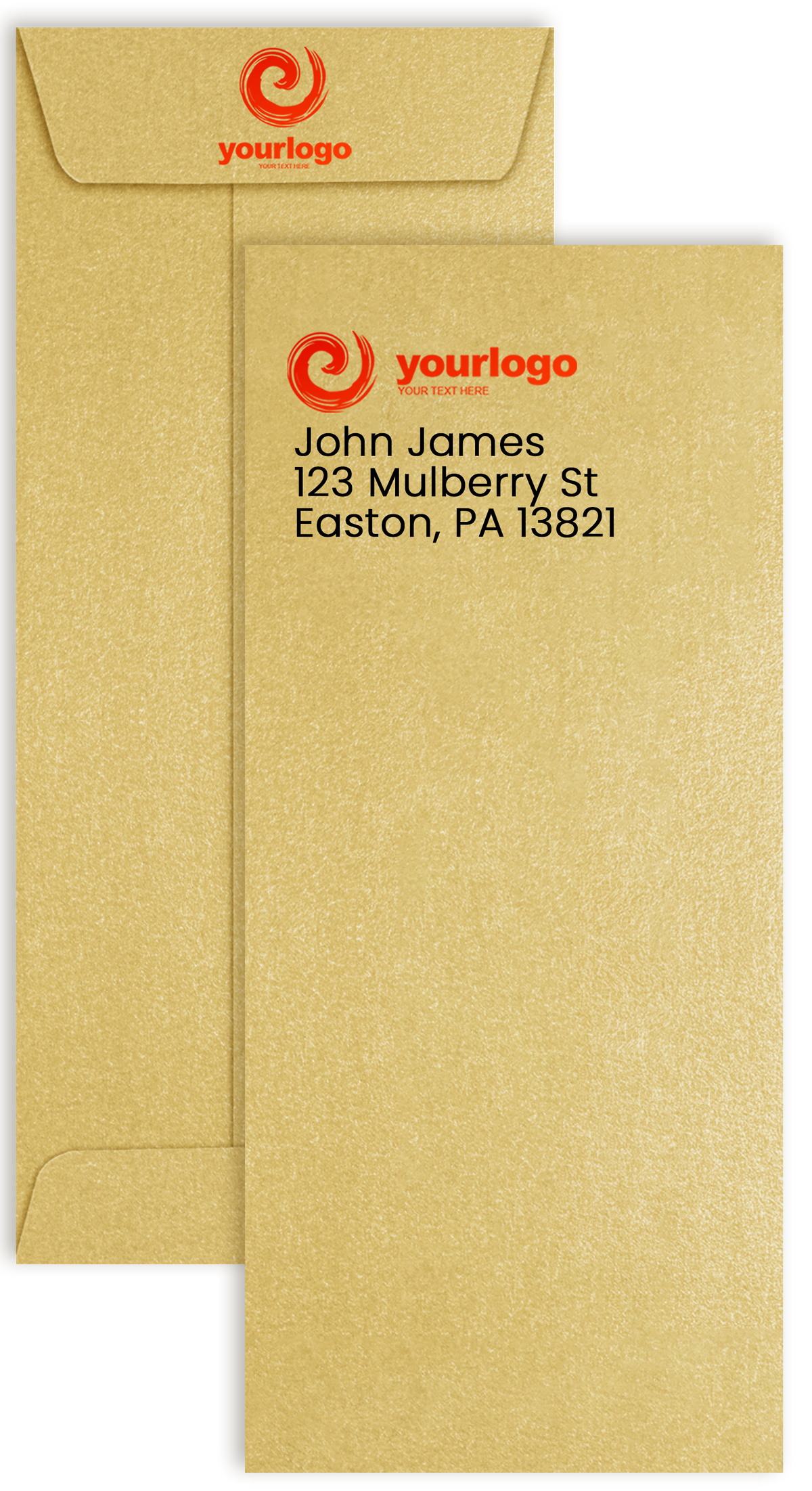 Gold Metallic 32lb #10 Policy Envelopes (4 1/8 x 9 1/2) with Peel & Seal