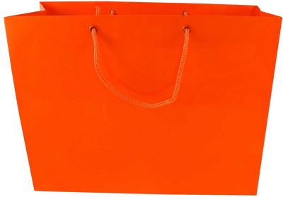 Orange Large Glossy Horizontal Gift Bags (13 x 10 x 5)