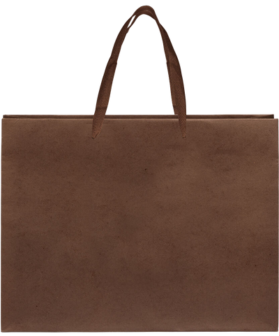 Chocolate Brown Kraft Large Matte Heavy Duty Horizontal Gift Bags (13 x 10 x 5)