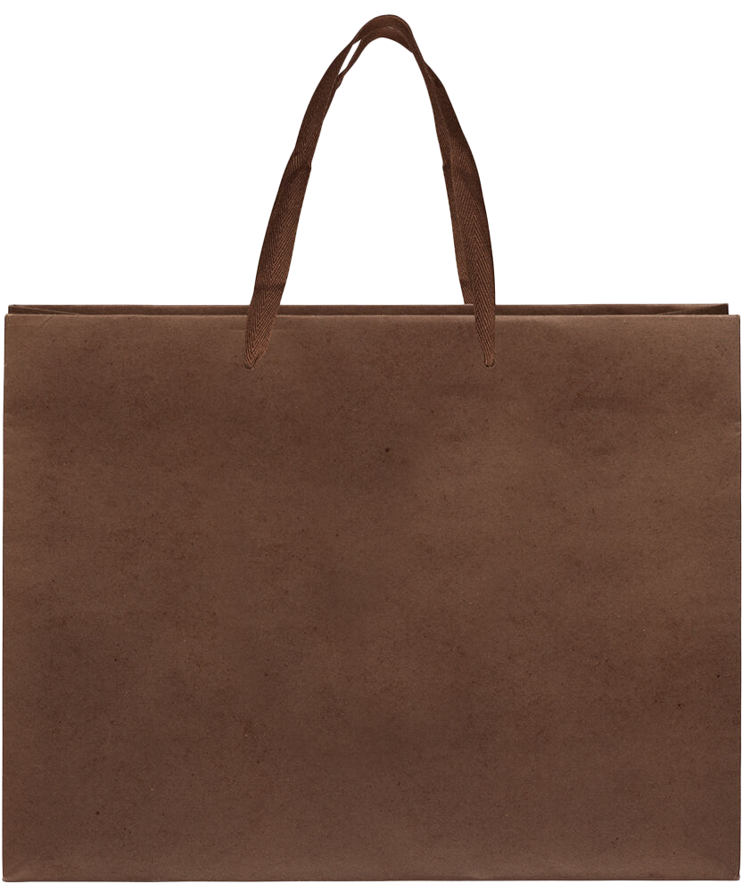 Chocolate Brown Kraft Large Matte Heavy Duty Horizontal Gift Bags (13 x 10 x 5)