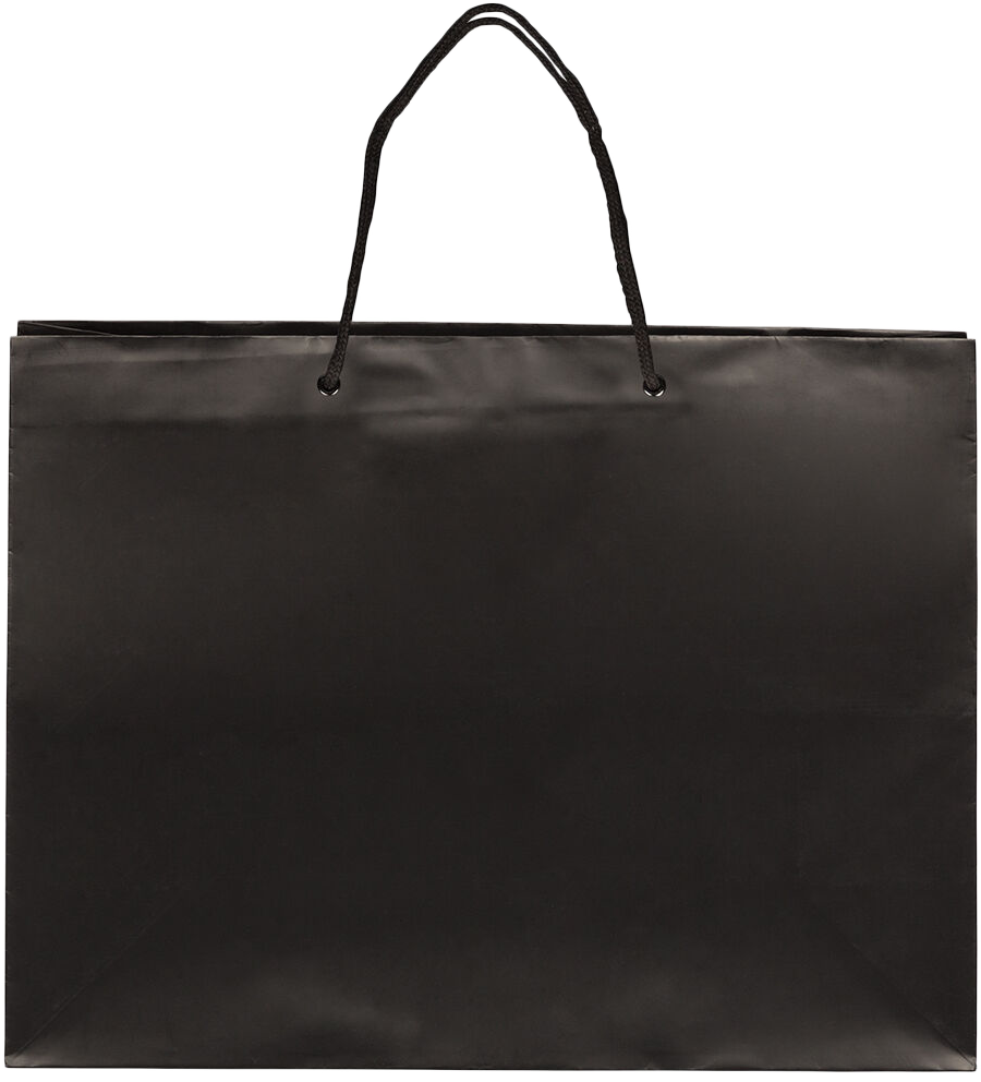Black X-Large Matte Horizontal Gift Bags (16 x 12 x 6)