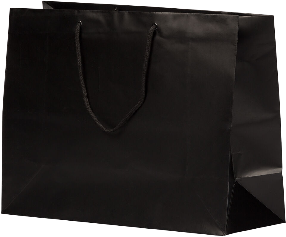 Black X-Large Matte Horizontal Gift Bags (16 x 12 x 6)