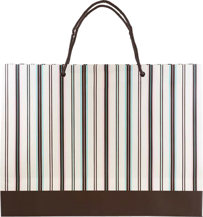 Brown X-Large Stripe Matte Gift Bags (16 x 12 x 6)