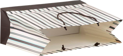 Brown X-Large Stripe Matte Gift Bags (16 x 12 x 6)