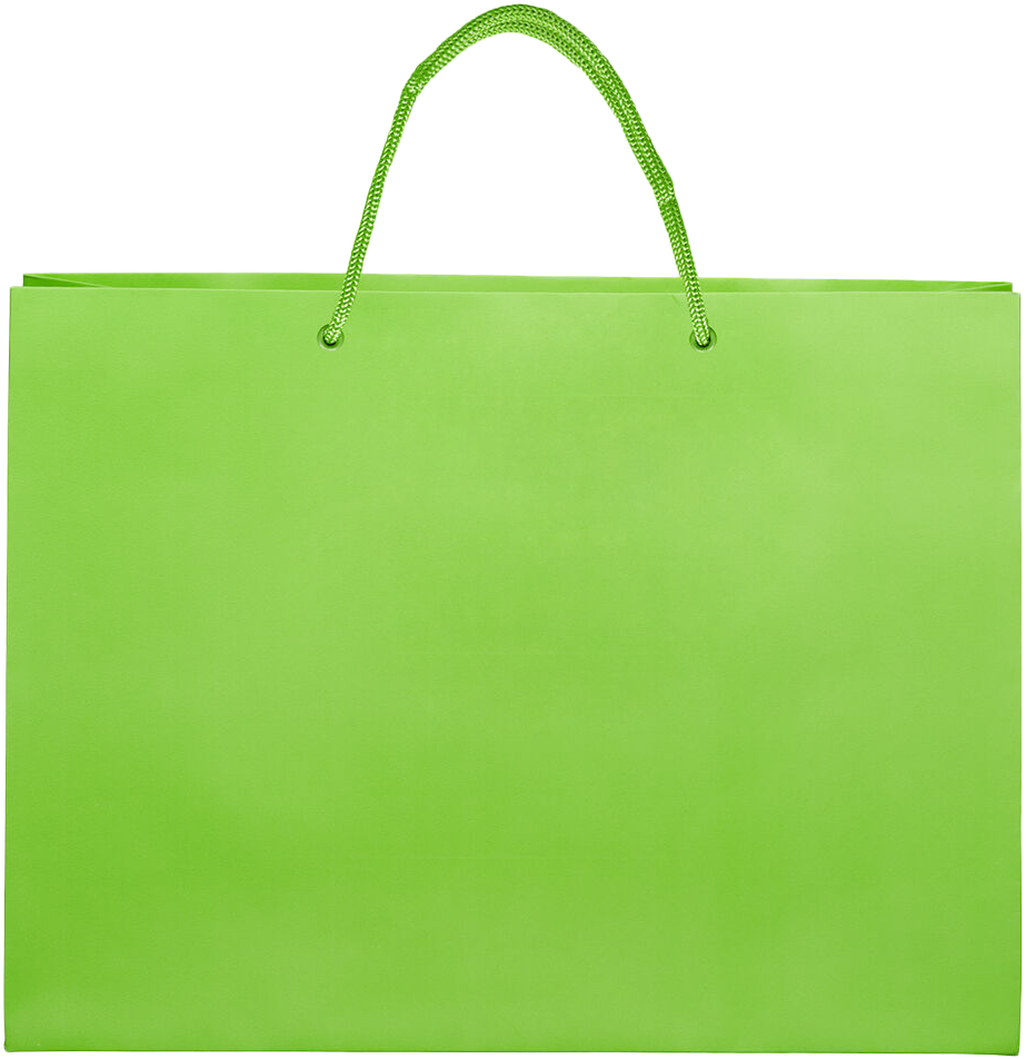 Lime Green X-Large Matte Gift Bags (16 x 12 x 6)