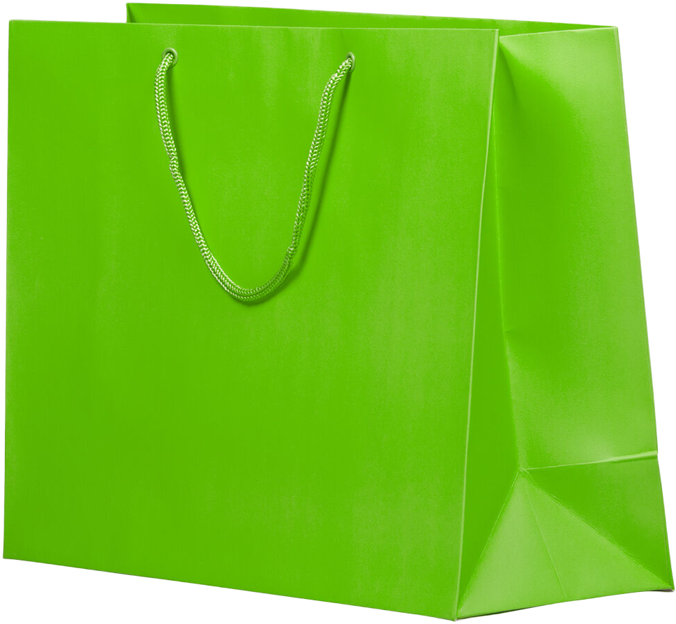 Lime Green X-Large Matte Gift Bags (16 x 12 x 6)