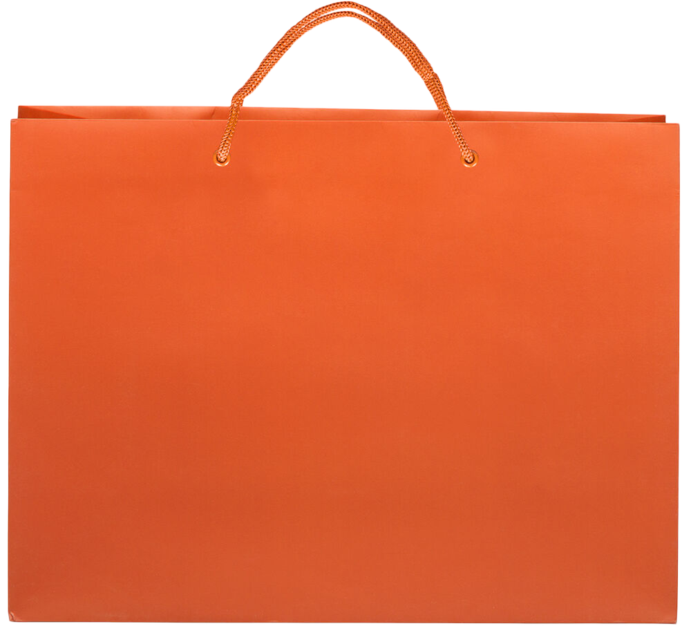Orange X-Large Matte Gift Bags (16 x 12 x 6)