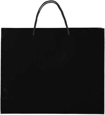 Black X-Large Horizontal Glossy Gift Bags (16 x 13 x 4 3/4)