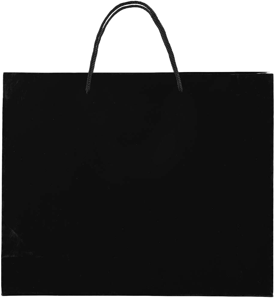 Black X-Large Horizontal Glossy Gift Bags (16 x 13 x 4 3/4)