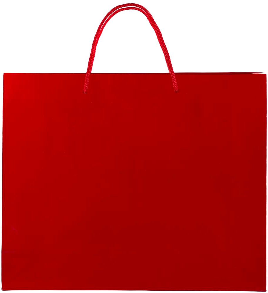 Red X-Large Horizontal Glossy Gift Bags (16 x 13 x 4 3/4)