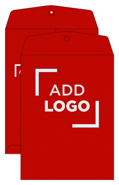Red 24lb 9 x 12 Open End Envelopes with Clasp